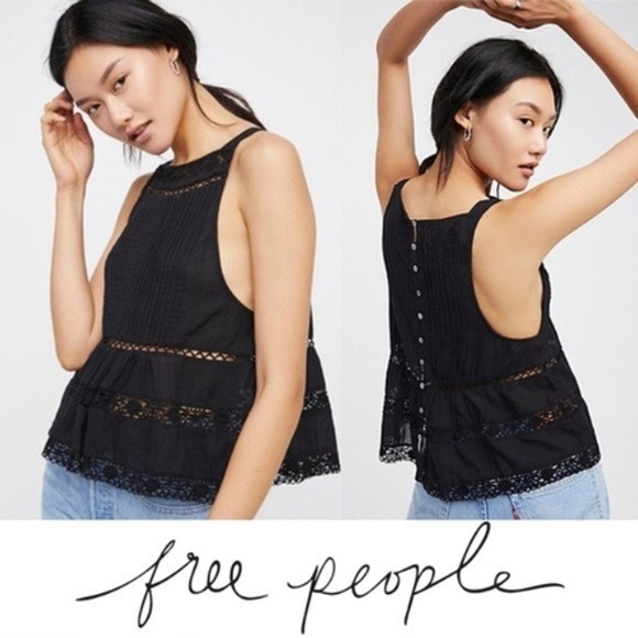 Free People Tops - NWT Free People Constant Crush Tank Top Black Med